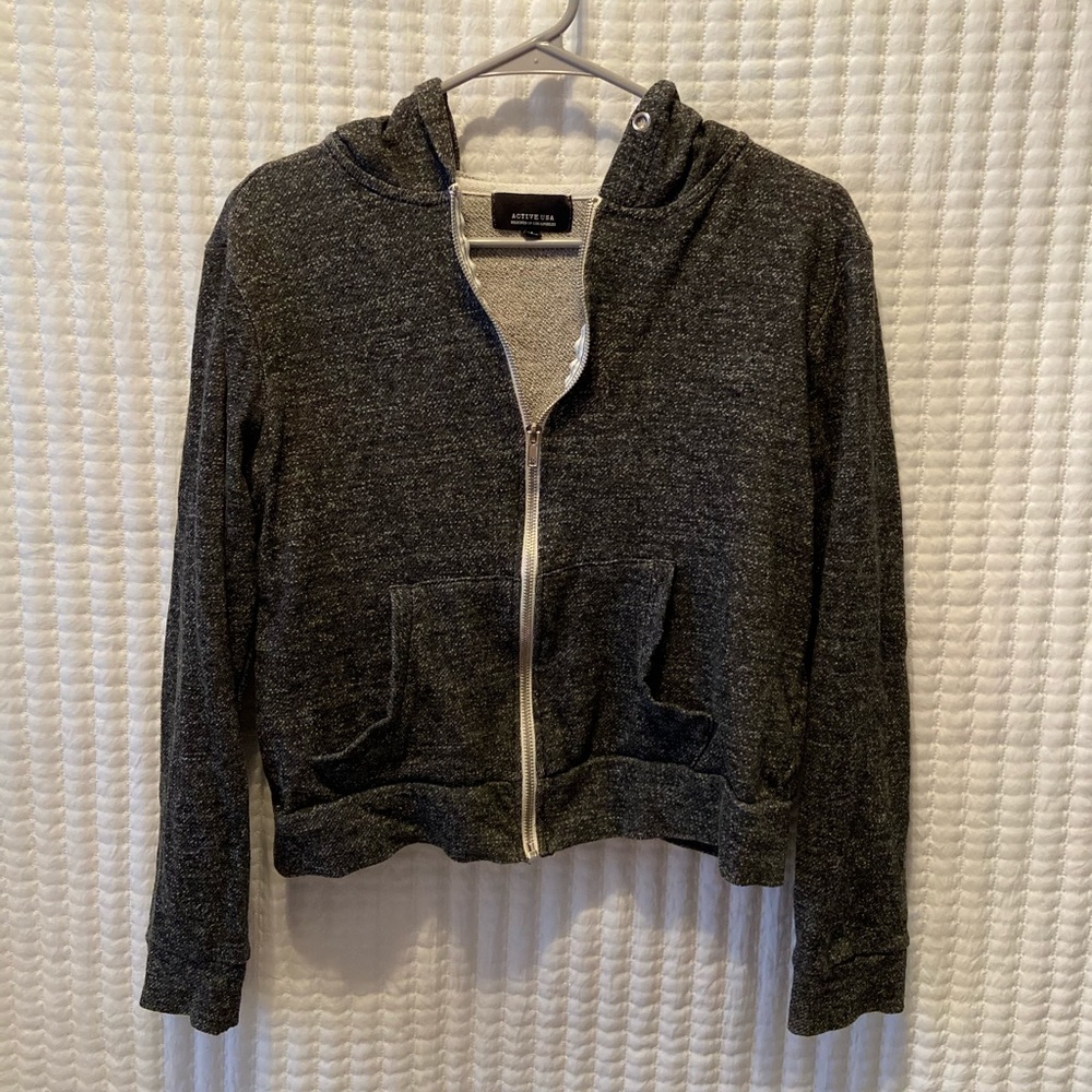 Cropped zip up